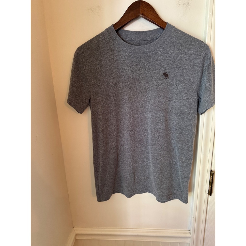 Abercrombie Kids A&F Essentials Classic Fit Grey Moose Logo T-Shirt Size 13/14